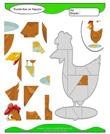 Puzzle Kes Yapıştır Çalışma Sayfaları